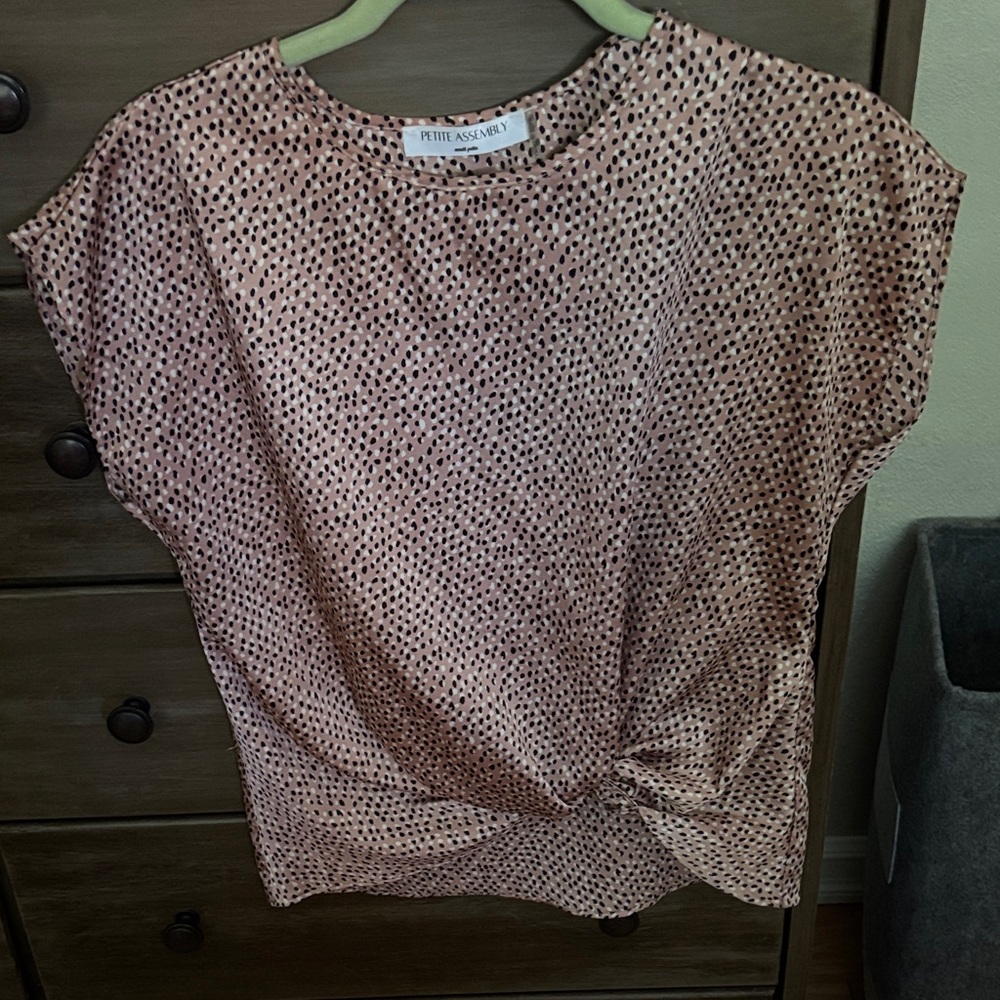 Women's Blouse - Pink and Black Dots